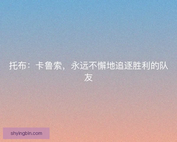 托布：卡鲁索，永远不懈地追逐胜利的队友